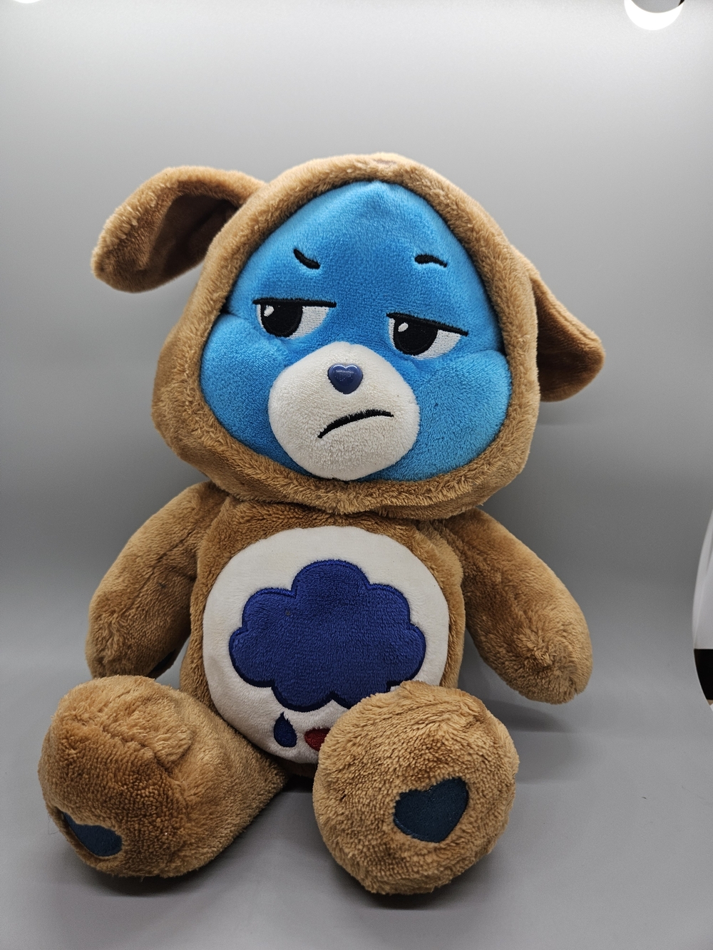 ​Care Bears Grumpy Bear Plush 12" Brown Puppy Dog Hoodie Suit Basic Fun 2021